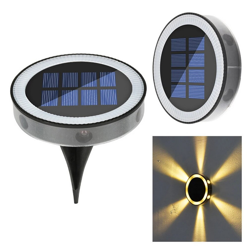 4 ΤΕΜ Ηλιακό φως εδάφους 6LED Φωτιστικό γκαζόν για υπαίθρια αδιάβροχη διακόσμηση κήπου Pathway Patio Landscape Disorder