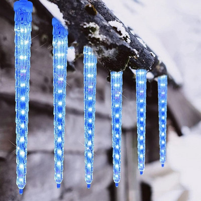 Ghirlanda cu zână în aer liber Ghirlandă de stradă pe acoperișul casei Lampă de ploaie cu LED pentru ploaia de meteoriți, decorațiuni de Crăciun de Anul Nou