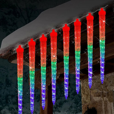 Ghirlanda cu zână în aer liber Ghirlandă de stradă pe acoperișul casei Lampă de ploaie cu LED pentru ploaia de meteoriți, decorațiuni de Crăciun de Anul Nou