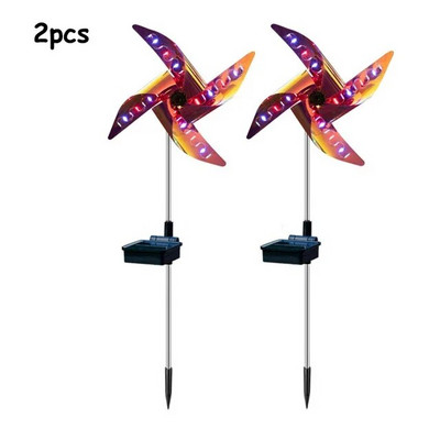 Spinner de vânt solar Moara de vânt cu țeavă de grădină Lumină colorată cu LED-uri de vânt cu energie solară pentru grădină peisagistică luminăs de navidad