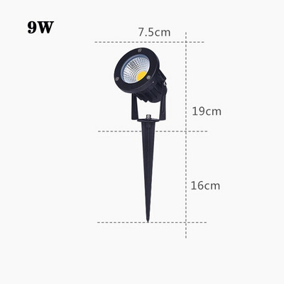 Vânzare fierbinte IP65 Iluminat exterior Spoturi decorative pentru grădină Lumini pentru gazon LED 9W 12W Lumini de grădină impermeabile AC110V220V12V