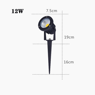 Vânzare fierbinte IP65 Iluminat exterior Spoturi decorative pentru grădină Lumini pentru gazon LED 9W 12W Lumini de grădină impermeabile AC110V220V12V