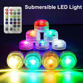 Lumină submersibilă LED, cu baterii, lumină subacvatică multicoloră, cu telecomandă, pentru bazin de înot, decor petrecere de nuntă