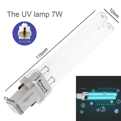 Kvarcinė UV sterilizavimo lempa 5W 7W 9W 11W 13W G23/2G7 vamzdinė lemputė UVC H formos oro dezinfekcijos ultravioletinės šviesos dezodoravimo lemputė