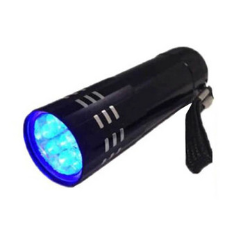 Мини UV фенерче Факел 9 LED ULTRA VIOLET 4.5v светлина Водоустойчива алуминиева лампа Външен преносим тактически осветителен инструмент UV лампа