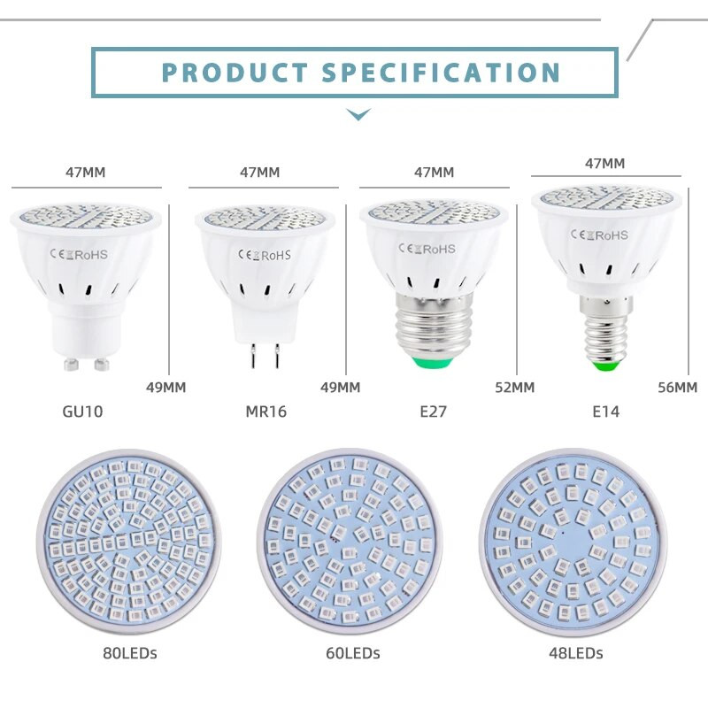 Ultravioletinė šviesa UVC baktericidinė dezinfekavimo lempa AC 220V E27 LED lemputė UV sterilizatorius ozono LED taškinė lemputė Nužudyk erkės bakterijas