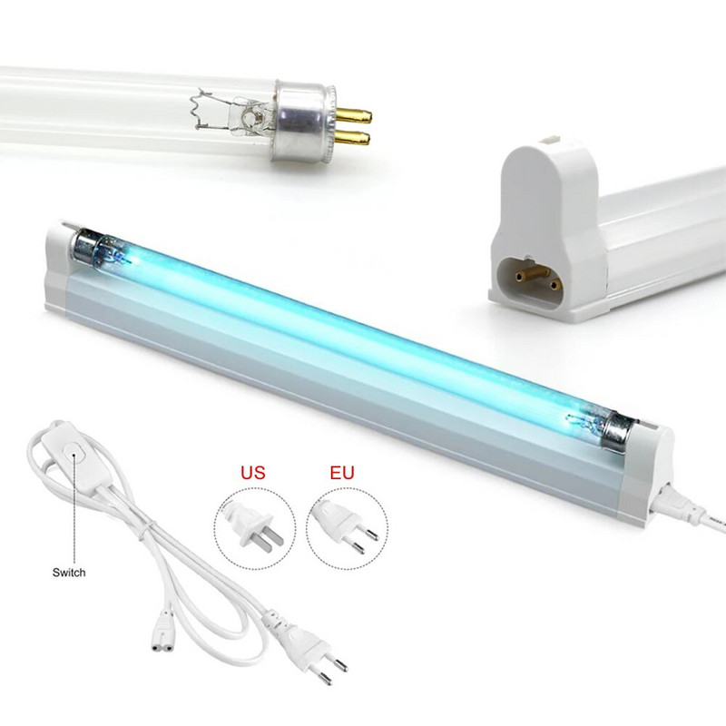 UVC-kvarts-ultraviolettlamp 220V 110V 6W 8W T5 torupirn UV-valgusega steriliseerija bakteritsiidse lambi desinfitseerimisdeodor haigla jaoks
