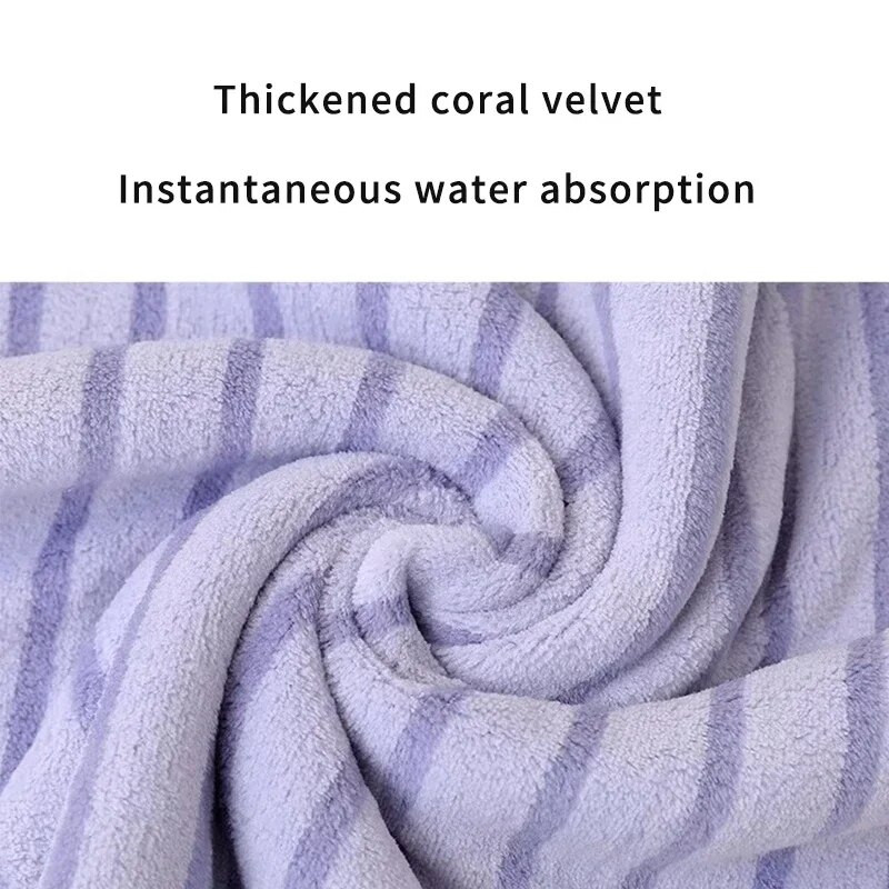 70x140 cm juostelinis dušo rankšluostis greitai džiūstantis vonios rankšluostis, sugeriantis didelis paplūdimio rankšluostis Patogus chalatas Mikropluošto rankšluostis maudymosi chalatas