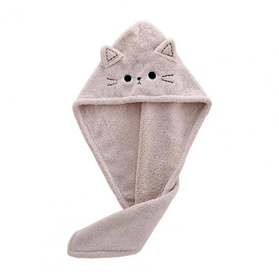 Καπέλο στεγνωτήρα μαλλιών Εξαιρετικά μαλακό που δεν πέφτει Coral fleece Cute Kitty Καπέλο ντους με στεγνό πετσέτα μαλλιών Περιτύλιγμα μπάνιου Gadget Καθημερινή χρήση