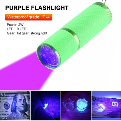 3W 365nm UV φακός USB Επαναφορτιζόμενος υπεριώδης φακός κατοικίδια ούρα Γάτα tinea Money Ore Scorpion Detection Black Light Checker
