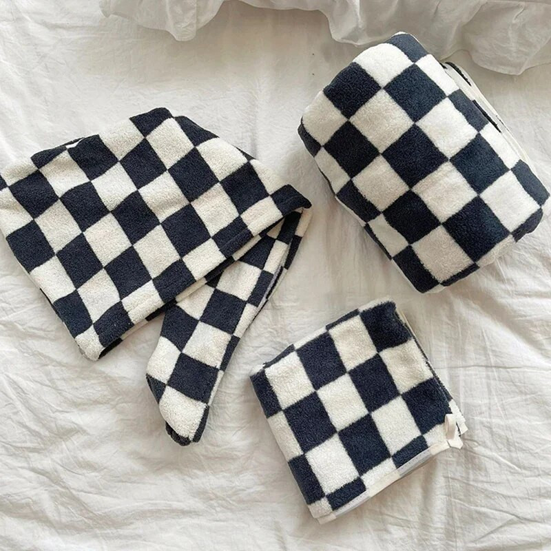 Καρό πετσέτα μπάνιου σκακιέρας Μαλακές πετσέτες, φιλικές προς το δέρμα, μεγάλες πετσέτες θαλάσσης άνετες πετσέτες μπάνιου για το σπίτι Πετσέτα μπάνιου