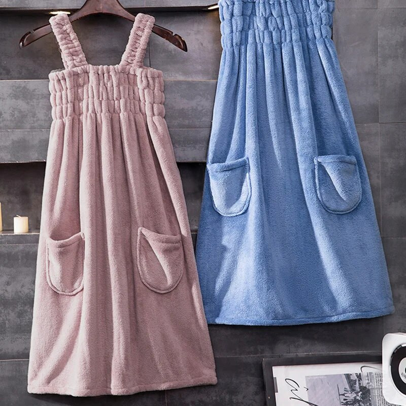 Kantav rannavannirätik Naiste imav hommikumantel vanniseelik Naiste hommikumantel Tüdrukute pesuriided Korallifliisist vannikleit