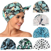 Șapcă de duș impermeabilă Șepci de baie cu dungi cu bandă elastică reglabilă Șapcă de duș elegantă pentru femei, păr lung și gros