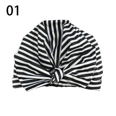 Șapcă de duș impermeabilă Șepci de baie cu dungi cu bandă elastică reglabilă Șapcă de duș elegantă pentru femei, păr lung și gros