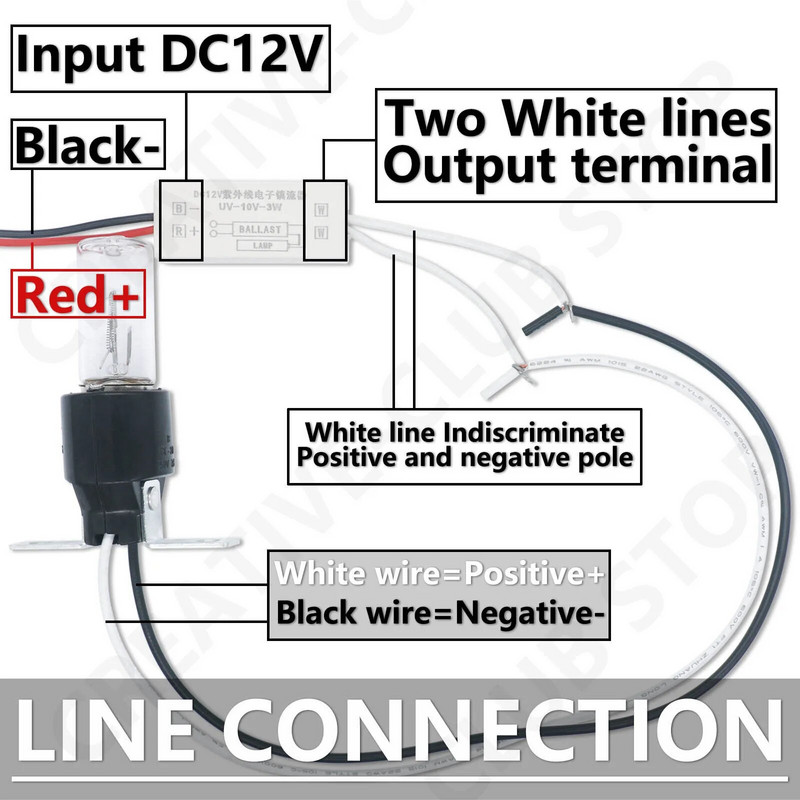 3W LED Ultraviolet Lights UV Lamp DC 12V Steril Lamp Μικροβιοκτόνο φως 185-254nm Αποστείρωση για στεγνωτήριο ψυγείου Φούρνος μικροκυμάτων