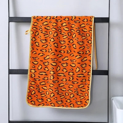 Prosop de baie pliabil cu imprimeu leopard, 75x37cm, pentru adulți, cârpă de bucătărie, absorbant din microfibră, cu uscare rapidă, prosoape pentru mâini pentru față