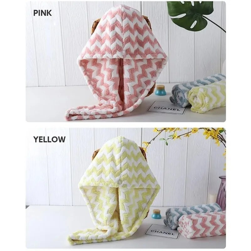 Περιτύλιγμα πετσετών μαλλιών από μικροΐνες για γυναίκες Ριγέ τουρμπάνι ξηρό κατά του φριζαρίσματος Πετσέτα μαλλιών Super απορροφητικό γρήγορο στέγνωμα Κατάλληλο σγουρό μακρύ