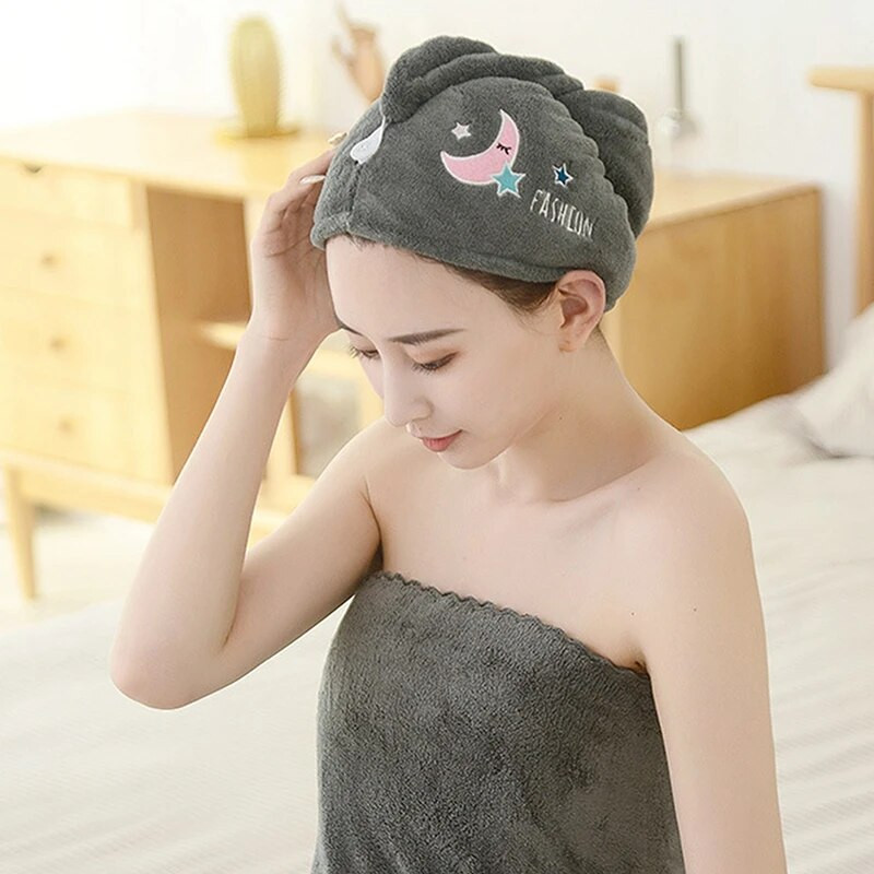 Čiapka na sušenie vlasov, rýchloschnúca čiapka na uterák do kúpeľa, sprchová čiapka, uterák z mikrovlákna, super absorpčná čiapka na sušenie vlasov z turbanu pre ženy a deti