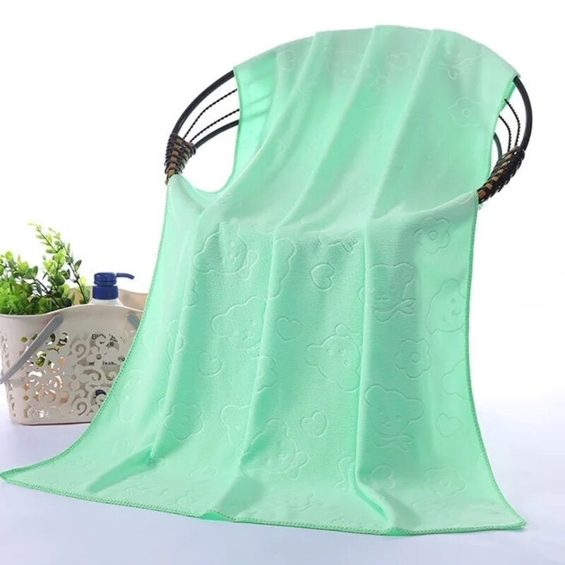 70x140cm Microfiber Jacquard Bear Cartoon Ανδρικά και Γυναικεία Μεγάλη Πετσέτα Μπάνιου Παραλία Ηλιοθεραπεία Κολύμβηση Μπουρνούζι Γυμναστήριο Γιόγκα Δώρο ζευγάρι