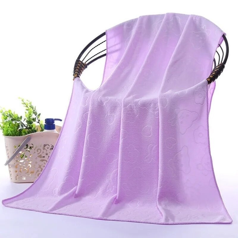 70x140cm Microfiber Jacquard Bear Cartoon Ανδρικά και Γυναικεία Μεγάλη Πετσέτα Μπάνιου Παραλία Ηλιοθεραπεία Κολύμβηση Μπουρνούζι Γυμναστήριο Γιόγκα Δώρο ζευγάρι