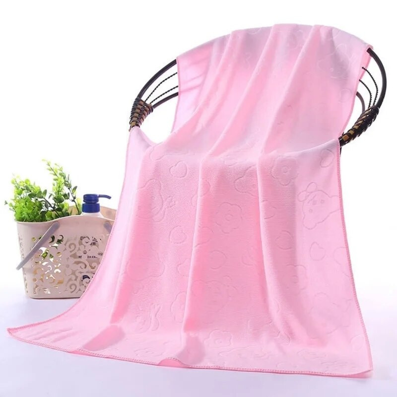 70x140cm Microfiber Jacquard Bear Cartoon Ανδρικά και Γυναικεία Μεγάλη Πετσέτα Μπάνιου Παραλία Ηλιοθεραπεία Κολύμβηση Μπουρνούζι Γυμναστήριο Γιόγκα Δώρο ζευγάρι