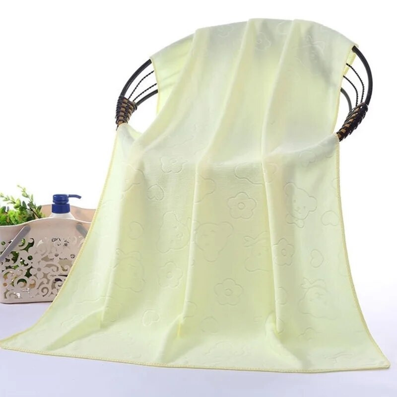 70x140cm Microfiber Jacquard Bear Cartoon Ανδρικά και Γυναικεία Μεγάλη Πετσέτα Μπάνιου Παραλία Ηλιοθεραπεία Κολύμβηση Μπουρνούζι Γυμναστήριο Γιόγκα Δώρο ζευγάρι