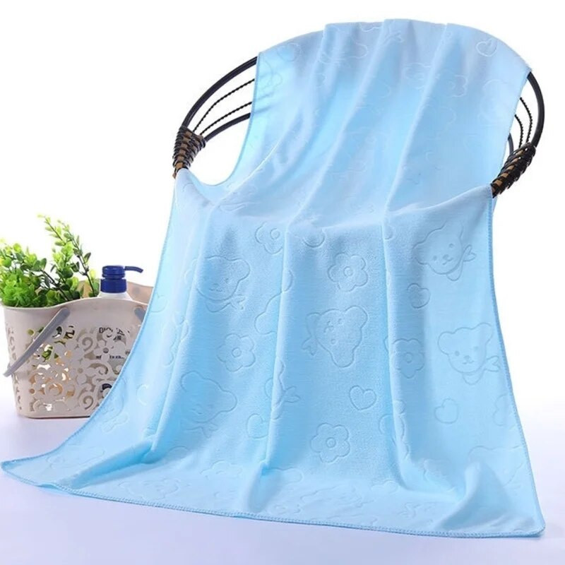 70x140cm Microfiber Jacquard Bear Cartoon Ανδρικά και Γυναικεία Μεγάλη Πετσέτα Μπάνιου Παραλία Ηλιοθεραπεία Κολύμβηση Μπουρνούζι Γυμναστήριο Γιόγκα Δώρο ζευγάρι