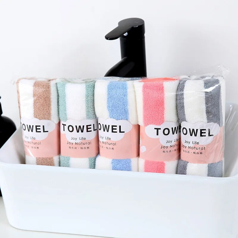 35x75cm vonios rankšluostis koralinis vilnas mikropluoštas dryžuotas suaugusiems buitinė tekstilė Vonios kambario minkšta moteriška sauna SPA sugeriantis rankšluostis