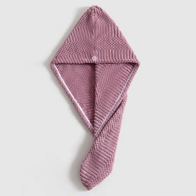 Γρήγορο στέγνωμα Πετσέτα μαλλιών Γυναικεία Καπέλο Στεγνώματος Μαλλιών Καπέλο Καπέλο Καπέλο Μπάνιου Καπέλο Coral Fleece Συμπαγές Πετσέτα Καπάκι Σούπερ Απορρόφησης Turban Στεγνό Καπάκι μαλλιών