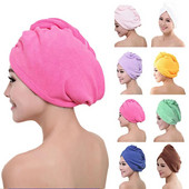 Prosop de uscare a părului din microfibră Wrap Turban Cap Pălărie Coc Cap Duș uscat Microfibră Baie Turn