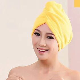 Prosop de uscare a părului din microfibră Wrap Turban Cap Pălărie Coc Cap Duș uscat Microfibră Baie Turn