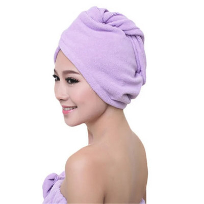Prosop de uscare a părului din microfibră Wrap Turban Cap Pălărie Coc Cap Duș uscat Microfibră Baie Turn