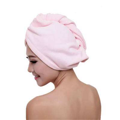 Prosop de uscare a părului din microfibră Wrap Turban Cap Pălărie Coc Cap Duș uscat Microfibră Baie Turn
