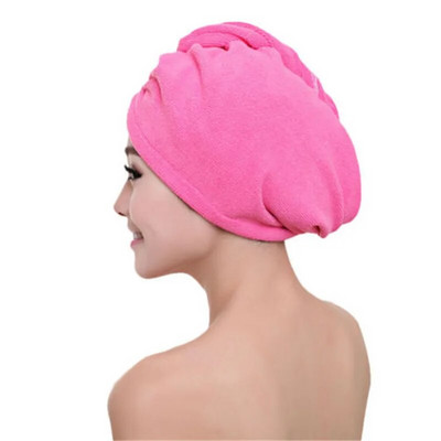 Prosop de uscare a părului din microfibră Wrap Turban Cap Pălărie Coc Cap Duș uscat Microfibră Baie Turn