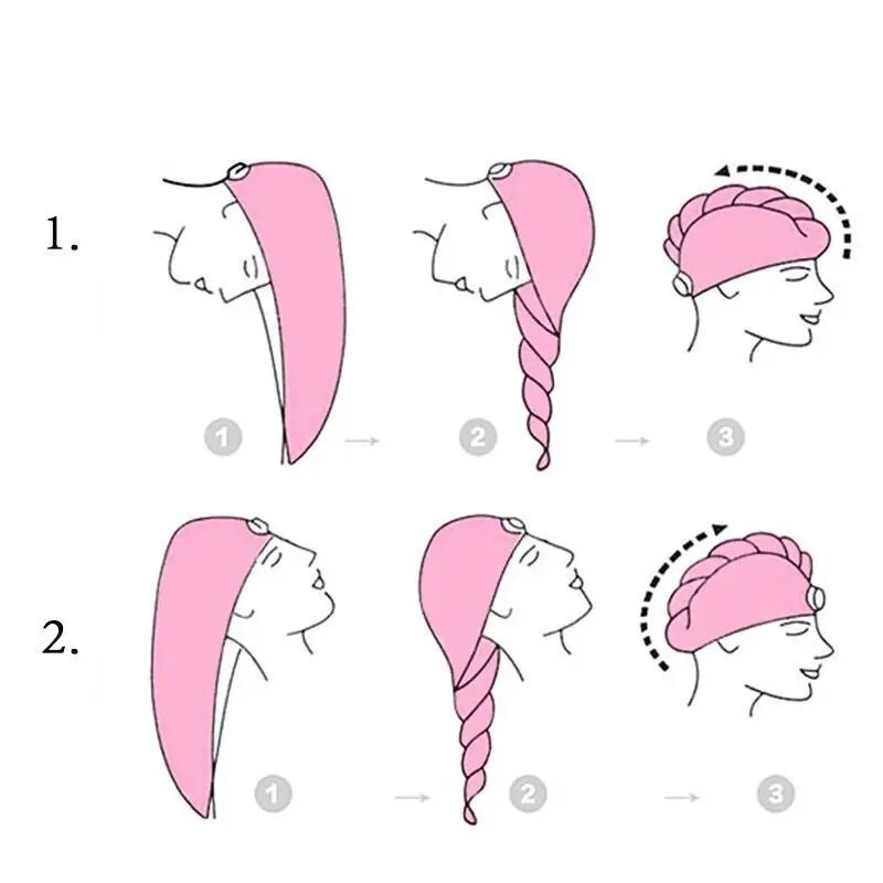 Mikrofiibrist juuksekuivatusrätiku ümbris, turbanipea müts, kuklikork dušš Kuiv mikrokiust vannitorn
