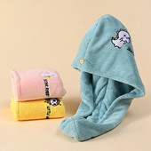 Căciulă de uscare a părului cu broderie din lână Turban uscat cu prosop Moale, uscare rapidă, Căciulă de duș magică, Pălării de baie pentru femei, fete