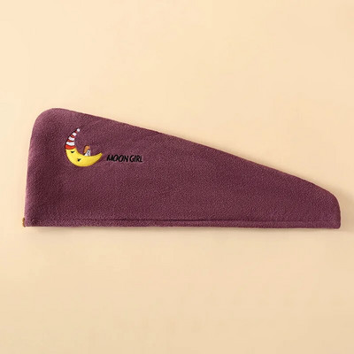 Căciulă de uscare a părului cu broderie din lână Turban uscat cu prosop Moale, uscare rapidă, Căciulă de duș magică, Pălării de baie pentru femei, fete