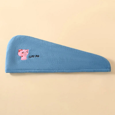 Căciulă de uscare a părului cu broderie din lână Turban uscat cu prosop Moale, uscare rapidă, Căciulă de duș magică, Pălării de baie pentru femei, fete