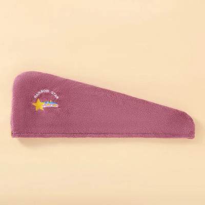 Căciulă de uscare a părului cu broderie din lână Turban uscat cu prosop Moale, uscare rapidă, Căciulă de duș magică, Pălării de baie pentru femei, fete