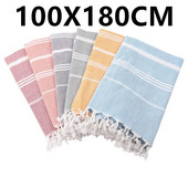100X180cm prosop din bumbac turcesc cu ciucuri supradimensionat, patura, potrivit pentru baie, plaja, piscina, SPA, sala de sport Prosop de baie cu dungi