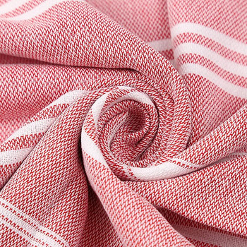 Турска памучна кърпа с пискюл 100X180см, одеяло, подходящо за къпане, плаж, басейн, СПА, фитнес Раирана кърпа за баня