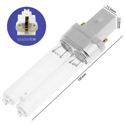 2 τμχ UV-9W 5W 7W 11W Λαμπτήρας υπεριώδους UVC 254nm Νερό Απολύμανση αέρα Αποστειρωτής Καθαρισμός Σωλήνας 9W σχήματος H για μικροβιοκτόνο