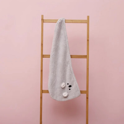 Κορίτσι Super Absorption Turban Πετσέτα μαλλιών Quick Dry Cartoon Koala Pink Microfiber Πετσέτες μαλλιών πετσέτες μπάνιου