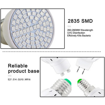 UV дезинфекционна лампа Бактерицидна стерилизираща лампа E27 LED крушка Ултравиолетови светлини AC 220V вътрешна озонова лампа за убиване на акари