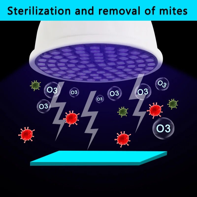 UV dezinfekavimo lempa baktericidinė sterilizavimo lempa E27 LED lemputė ultravioletiniai žibintai AC 220V patalpų ozono lempa erkės naikinimui