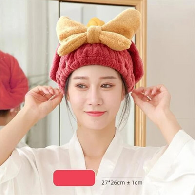 Χαριτωμένο Sweet Sweet Bowknot Καπάκι μαλλιών Γρήγορη στέγνωμα Μικροϊνών Πετσέτες Σκουπίσματος Περιτύλιγμα μακριά μαλλιά Turban Miraculous Sauna Απορροφητικές πετσέτες