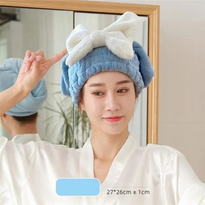 Χαριτωμένο Sweet Sweet Bowknot Καπάκι μαλλιών Γρήγορη στέγνωμα Μικροϊνών Πετσέτες Σκουπίσματος Περιτύλιγμα μακριά μαλλιά Turban Miraculous Sauna Απορροφητικές πετσέτες