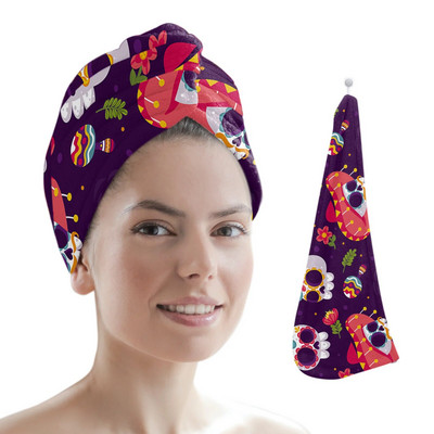 Μαύρη μάγισσα Skull Moon Divination Πετσέτα για στεγνά μαλλιά από μικροΐνες Απορροφητικό κάλυμμα ντους με κεφαλή ντους Εργαλεία μπάνιου