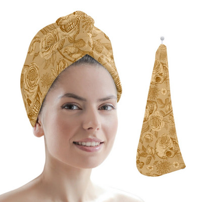 Μαύρη μάγισσα Skull Moon Divination Πετσέτα για στεγνά μαλλιά από μικροΐνες Απορροφητικό κάλυμμα ντους με κεφαλή ντους Εργαλεία μπάνιου