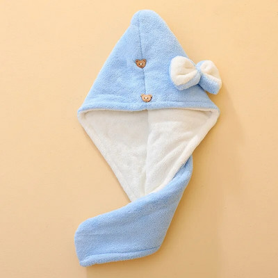 Kiiresti kuivav turbani rätik, ülimalt imav kiiresti kuivav juukserätik Bowknot mikrokiust paks juukserätik naistele või tüdrukutele